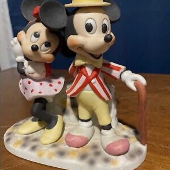 Walt Disney Productions Mickey & Minnie Mouse Porcelain Figurine, Mickey w/Cane - Picture 11 of 12